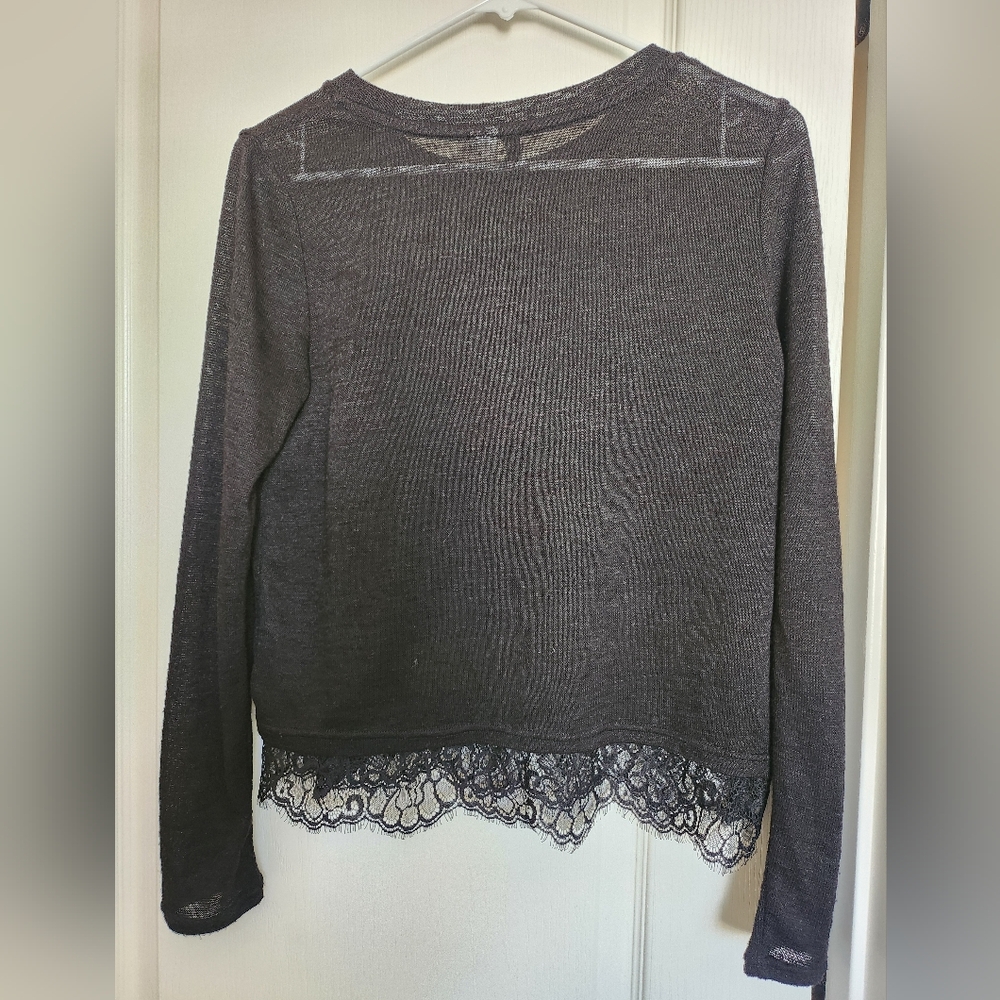 H&M Black Lace Hem Sweater